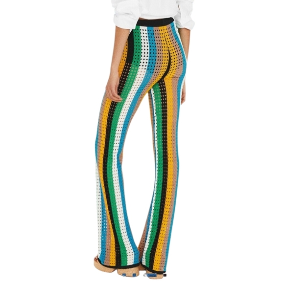 Simon Miller Mango Striped Openwork Knit Trouser Coastal Beach Vacation Boho - Picture 3 of 16